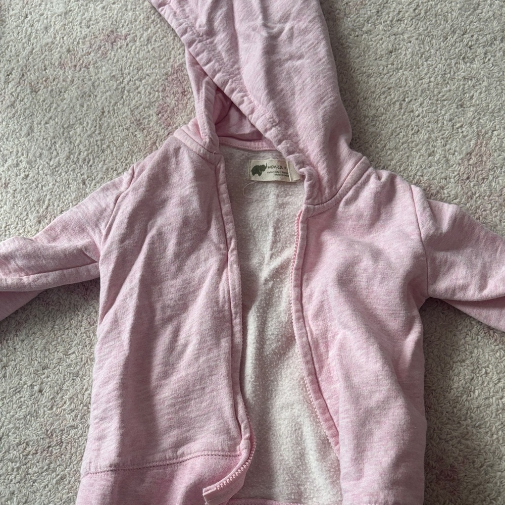 Baby/Toddler Light Pink Hooded Sweatshirt - Soft Terry Lining